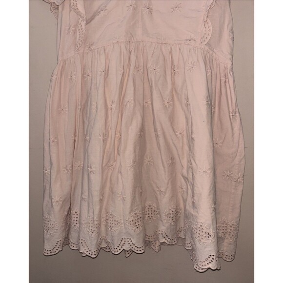 LOFT Women’s Light Pink Lace Eyelet Dress XXL Short Sleeve Fit & Flare - Picture 4 of 5